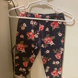Carter's Black and Pink Floral Leggings